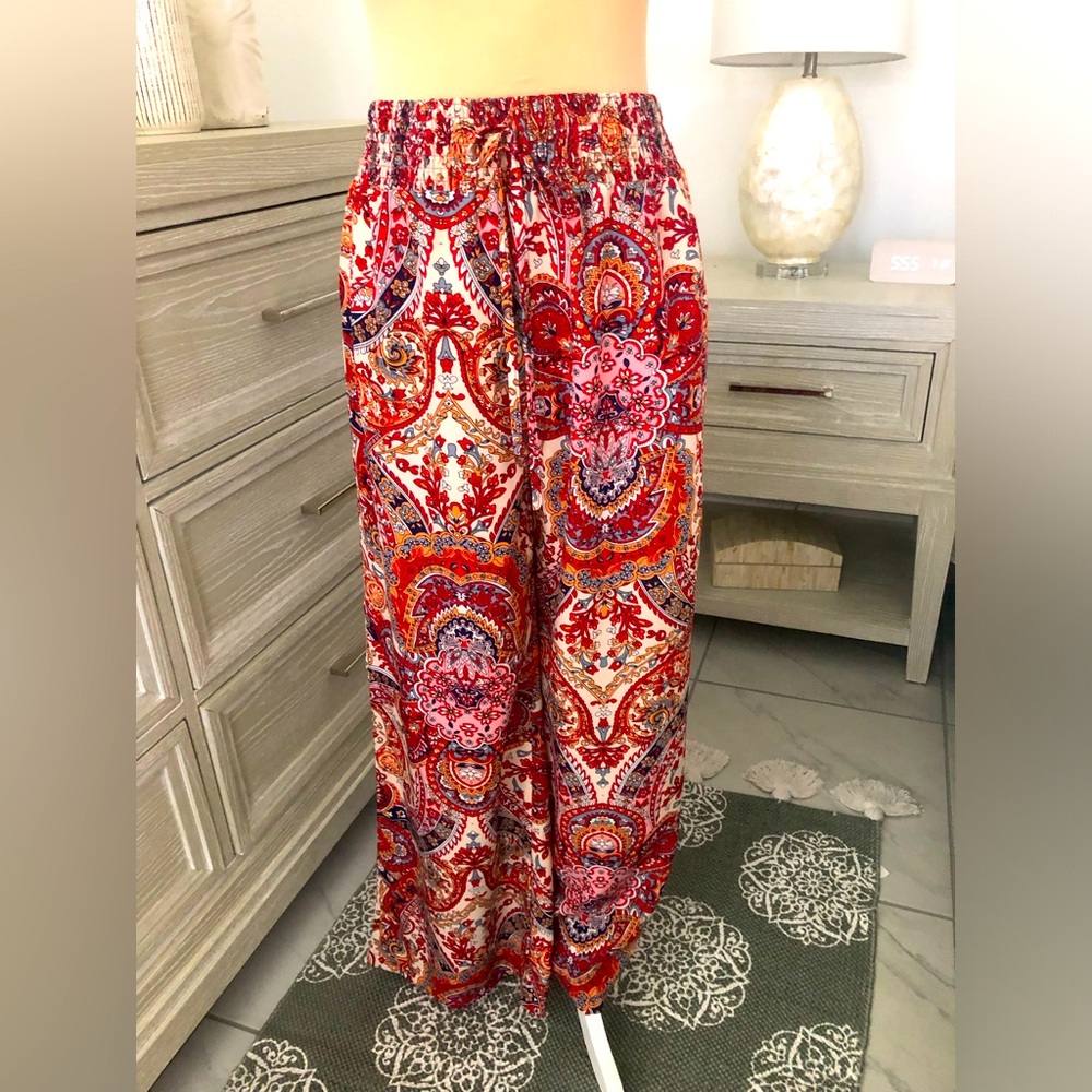 SHEIN Vibrant Paisley Wide Leg Pants